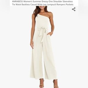 Dressy White one shoulder jumpsuit